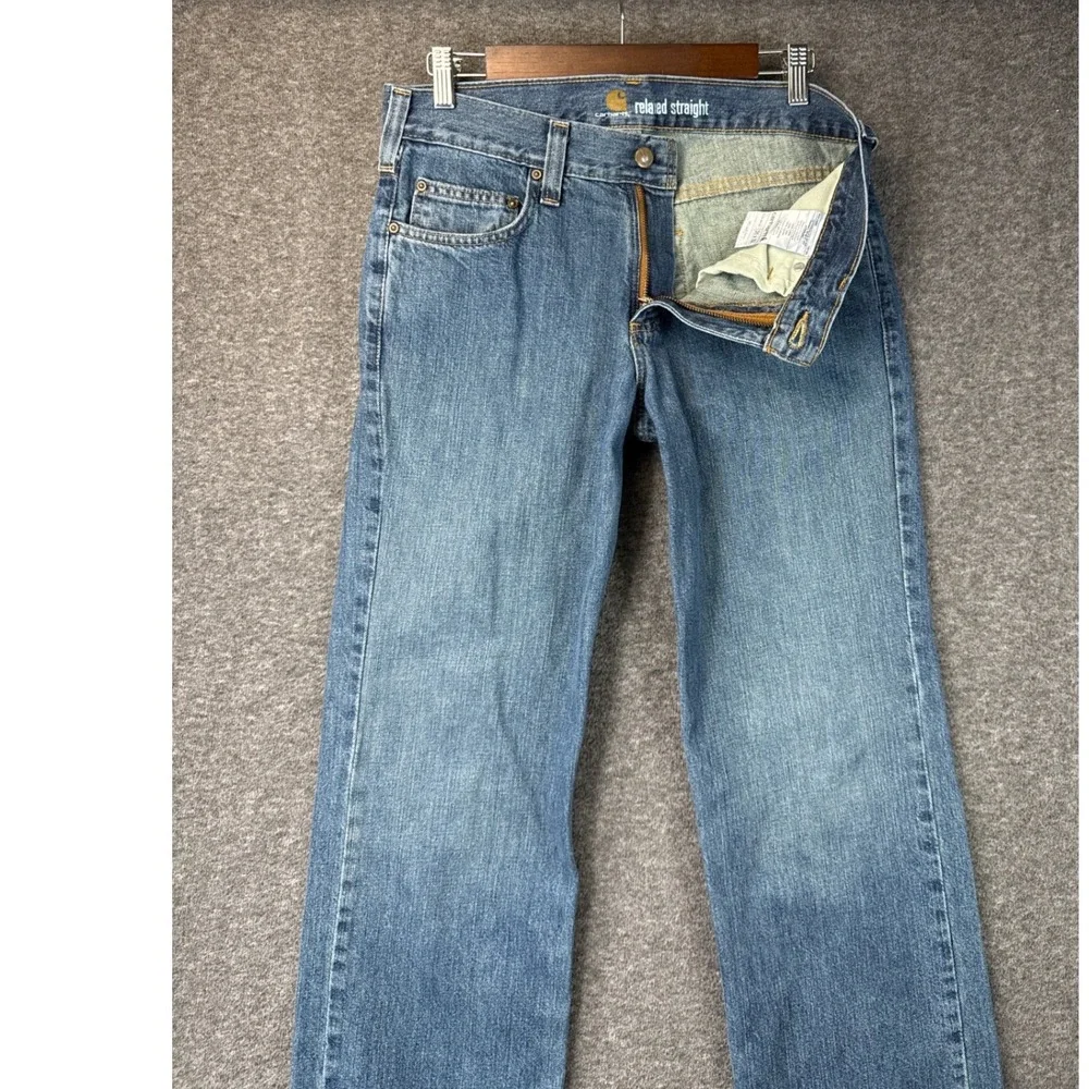 Carhartt Relaxed Straight Leg Jeans Mens‎ 31x30 Medium Wash Blue Denim B320-WTB